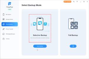 Click Phone Backup on the homepage of FoneTool