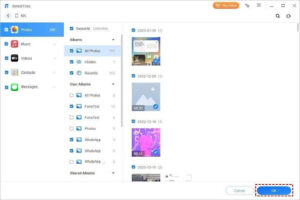 Click the Photos icon to preview and select the wanted photos to back up to Synology > Click OK 